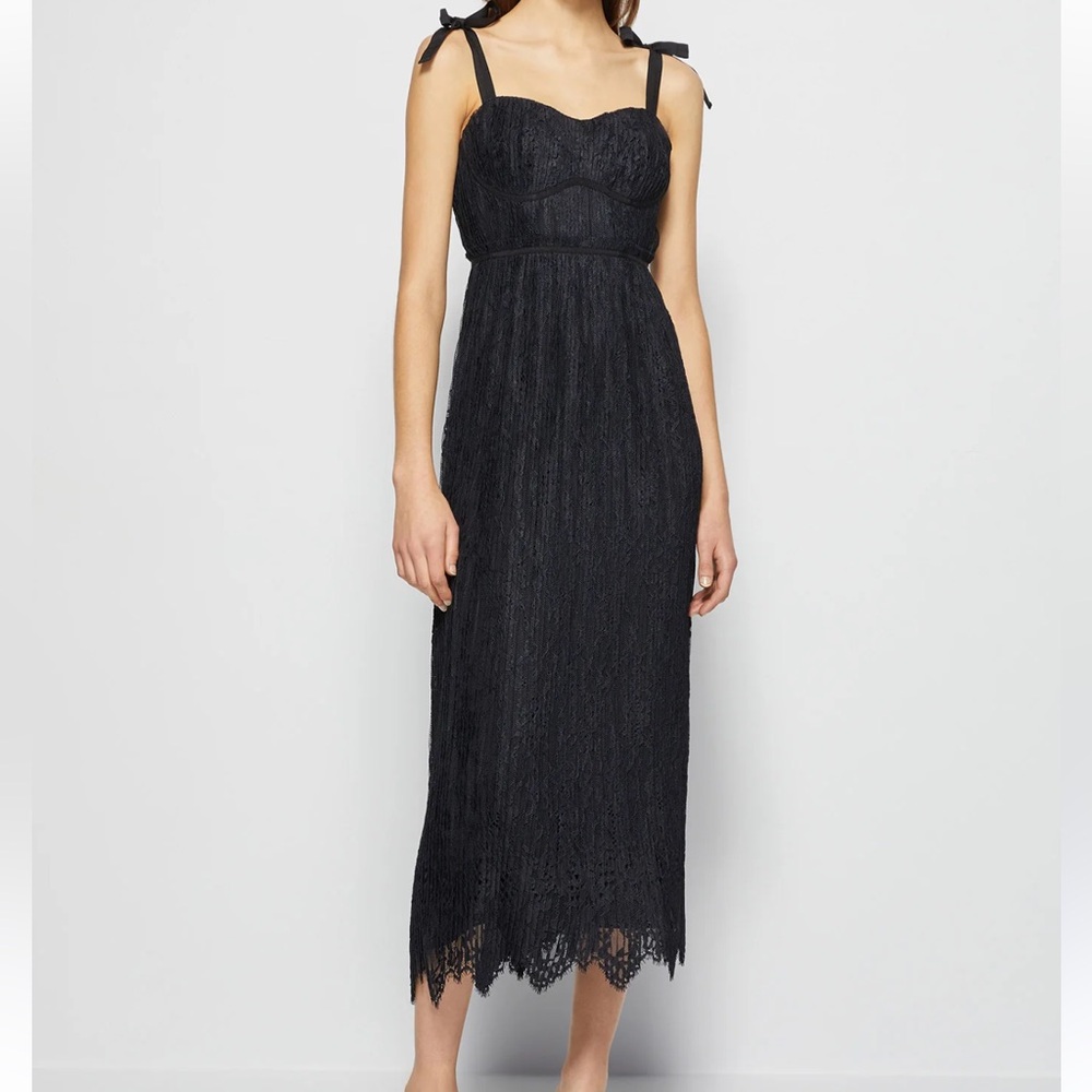 Jonathan Simkhai Bonnie Lace Tie Strap Cocktail Midi Dress